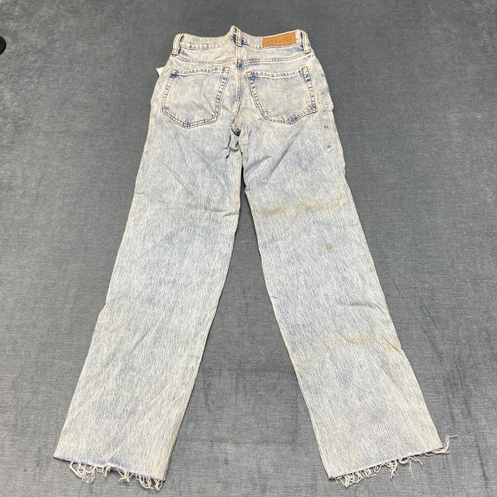 PacSun '90s Straight Leg Jeans Womens 22 24x26.5 Denim Blue Stretch Frayed Hem